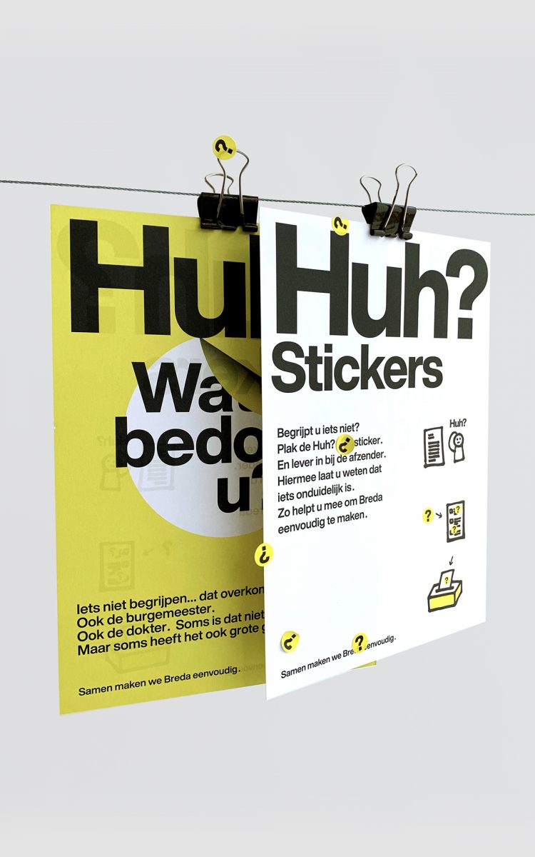 Stickers plakken van Huh? Wat bedoelt u? Iedereen heeft recht op begrijpbare informatie